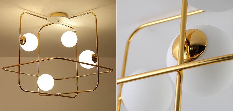 Люстра Broken Squares Balls Brass