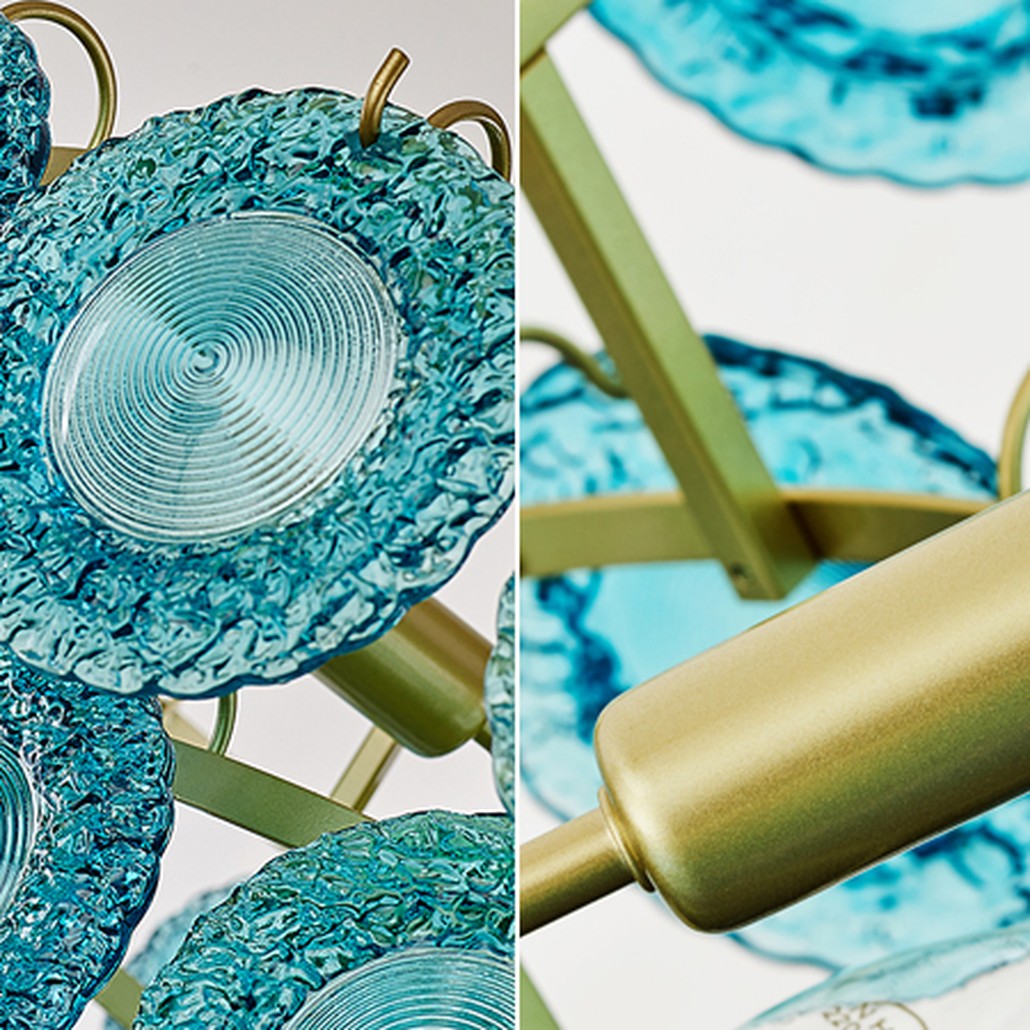 Люстра Blue Glass disk Chandelier