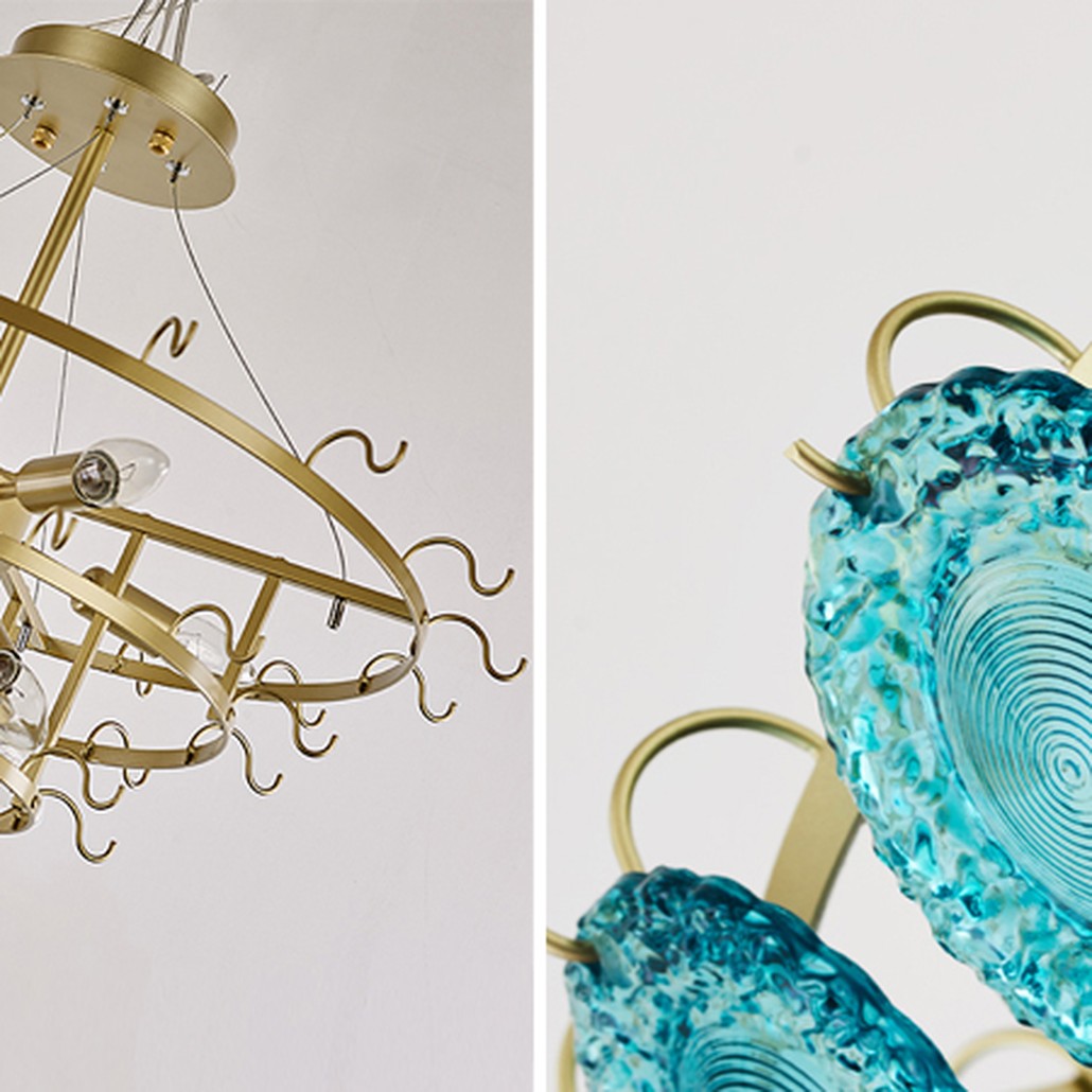 Люстра Blue Glass disk Chandelier