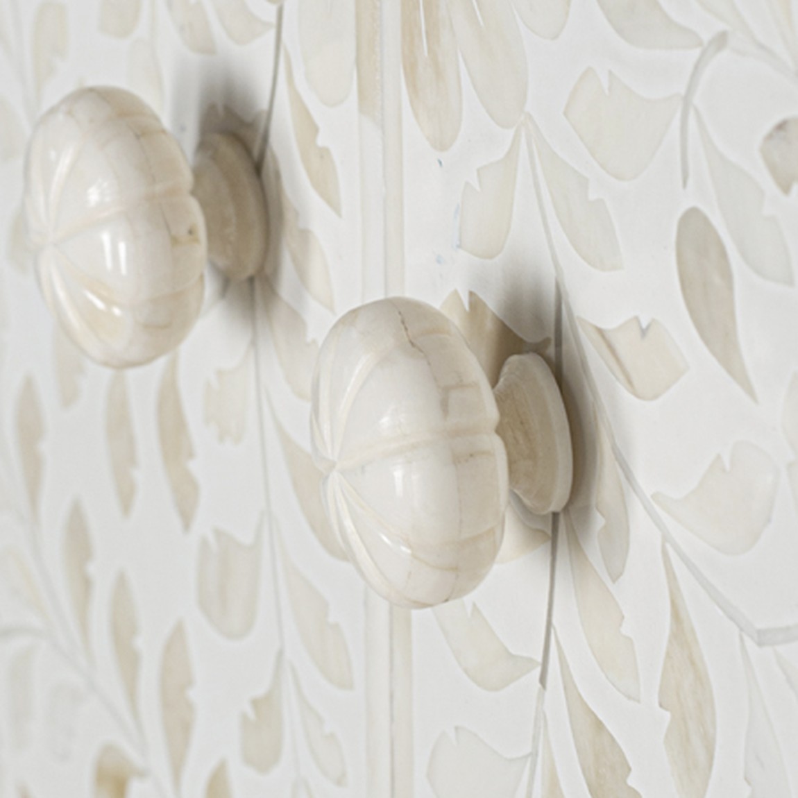 Шкаф белый узор отделка кость White Bone Inlay Almirah Cupboard 1 DRAWER