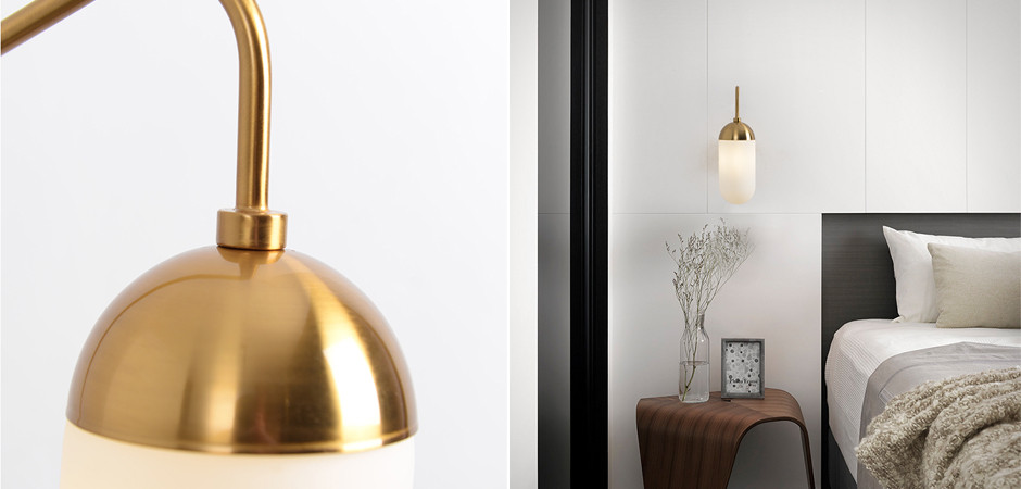 Бра Pelle Sconce short Gooseneck Clear Shade