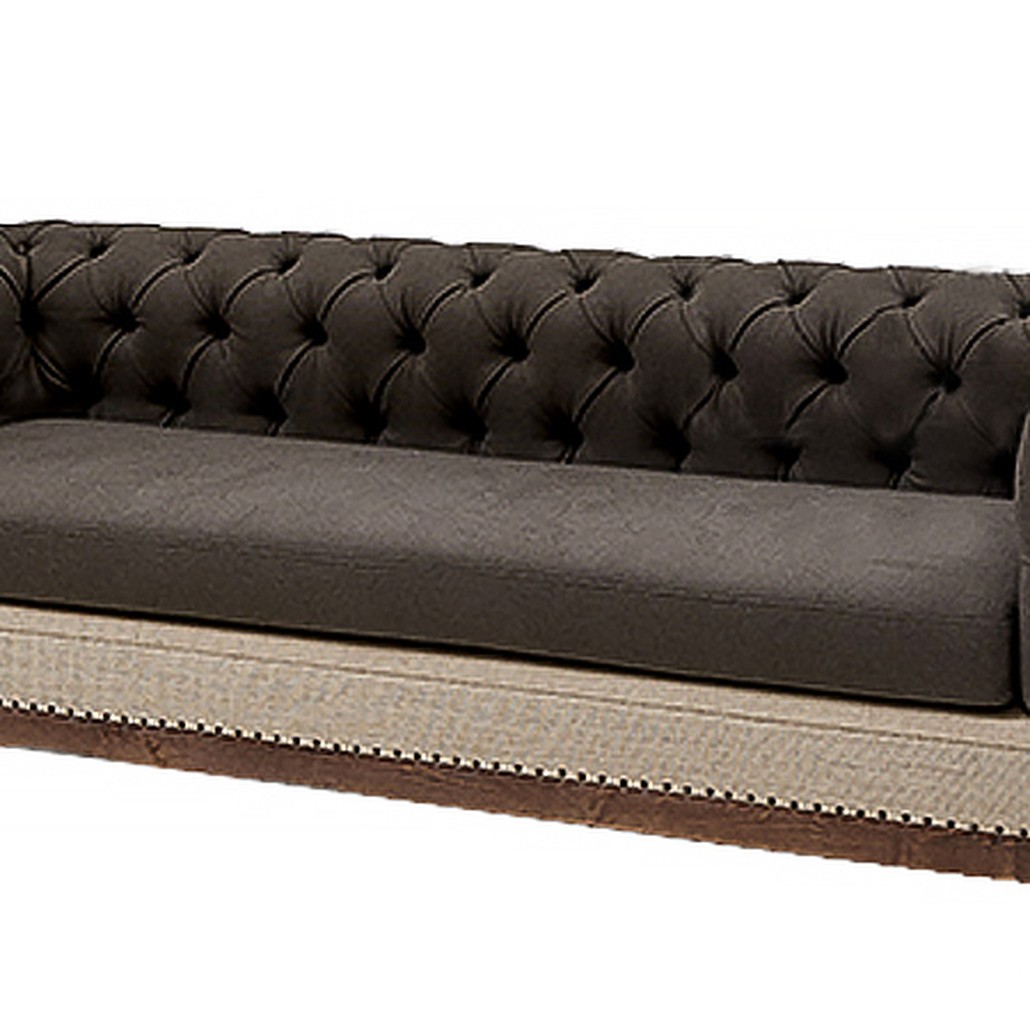 Диван Deconstructed Chesterfield Sofa triple Linen Brown