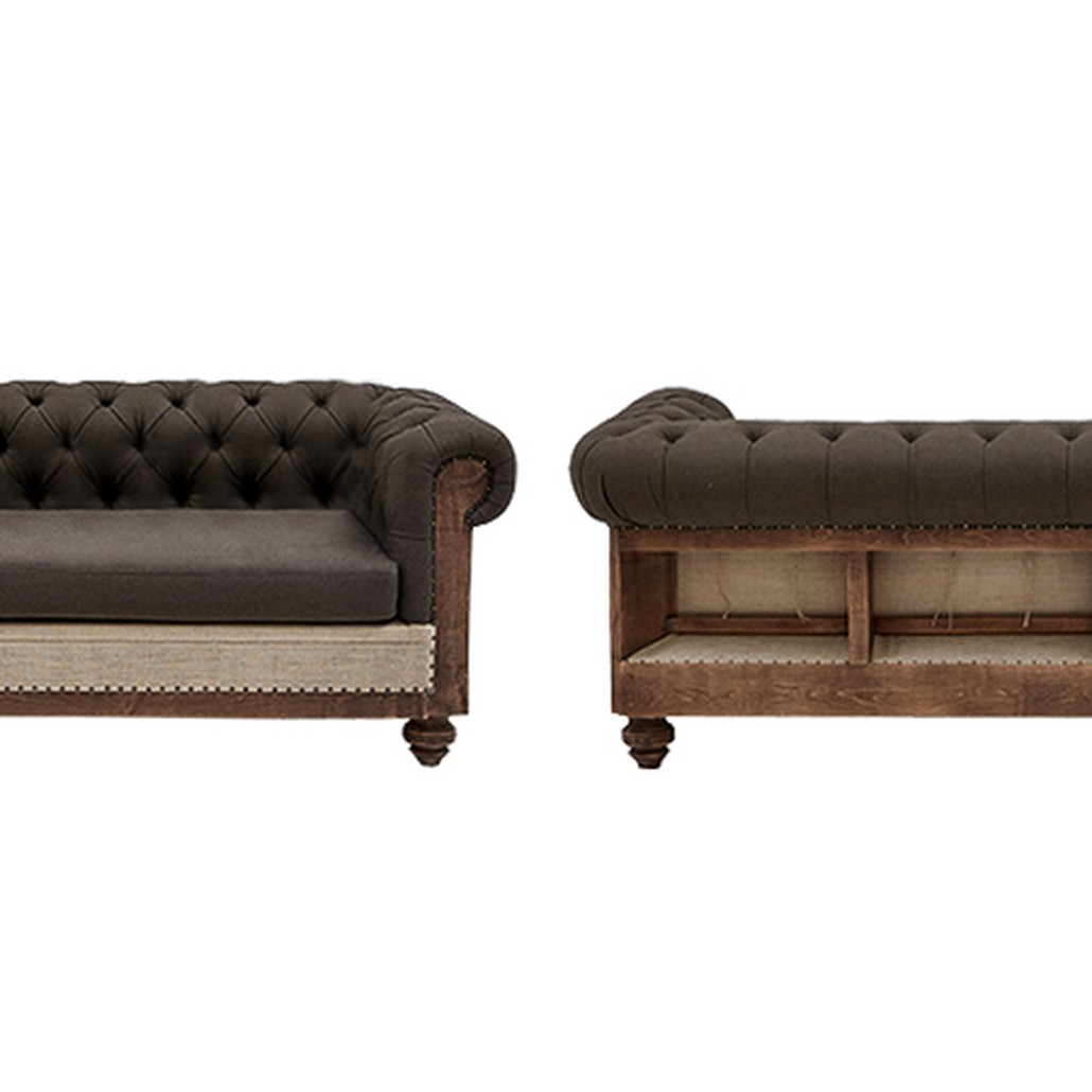 Диван Deconstructed Chesterfield Sofa triple Linen Brown