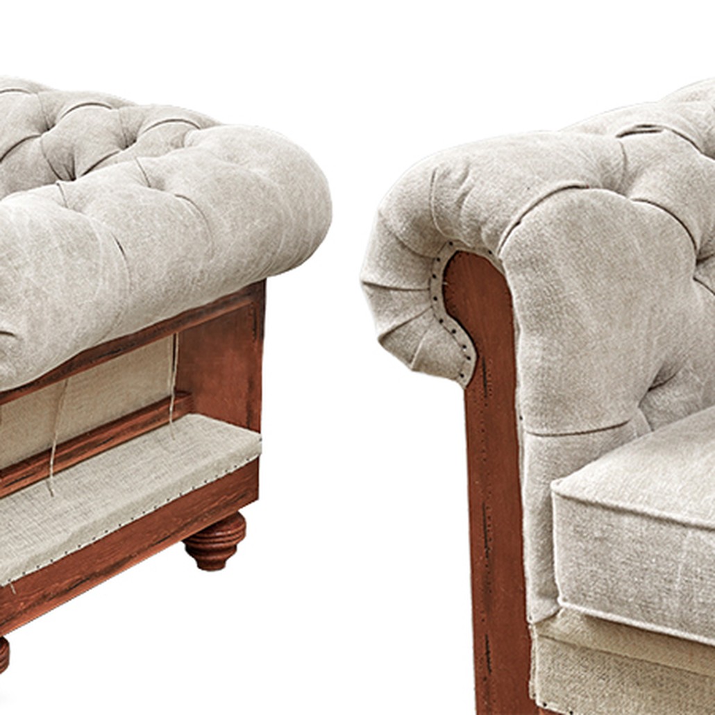 Диван Deconstructed Chesterfield Sofa double Ivory