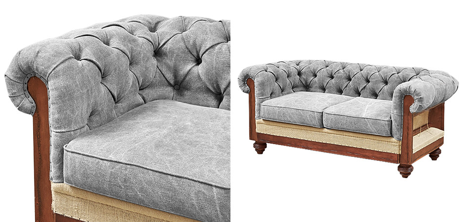 Диван Deconstructed Chesterfield Sofa double Gray