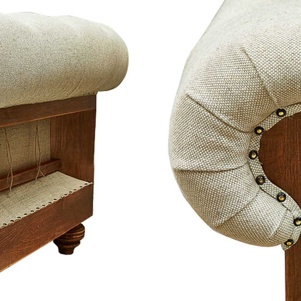 Диван Deconstructed Chesterfield Sofa double Ivory Linen
