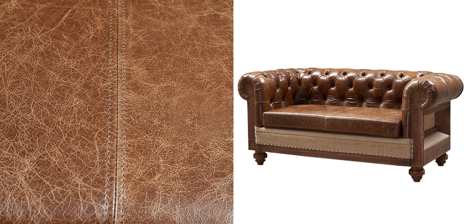 Диван Deconstructed Chesterfield Sofa double Brown leather