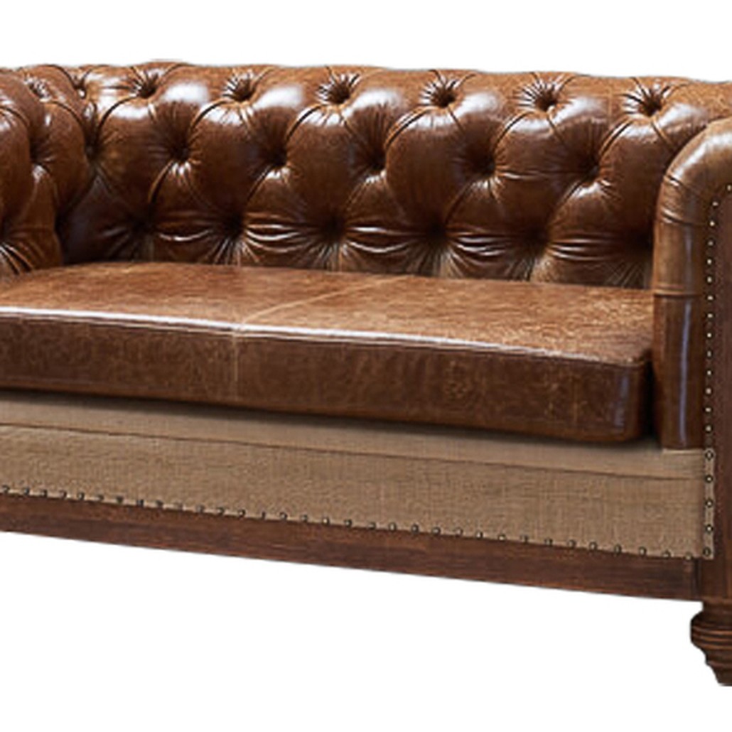 Диван Deconstructed Chesterfield Sofa double Brown leather