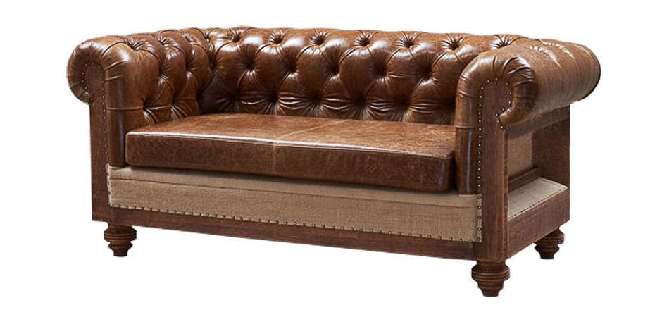 Диван Deconstructed Chesterfield Sofa double Brown leather
