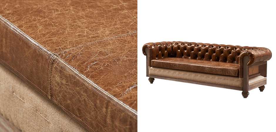 Диван Deconstructed Chesterfield Sofa triple Brown leather