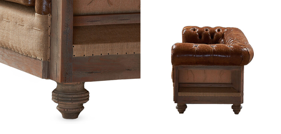 Диван Deconstructed Chesterfield Sofa triple Brown leather