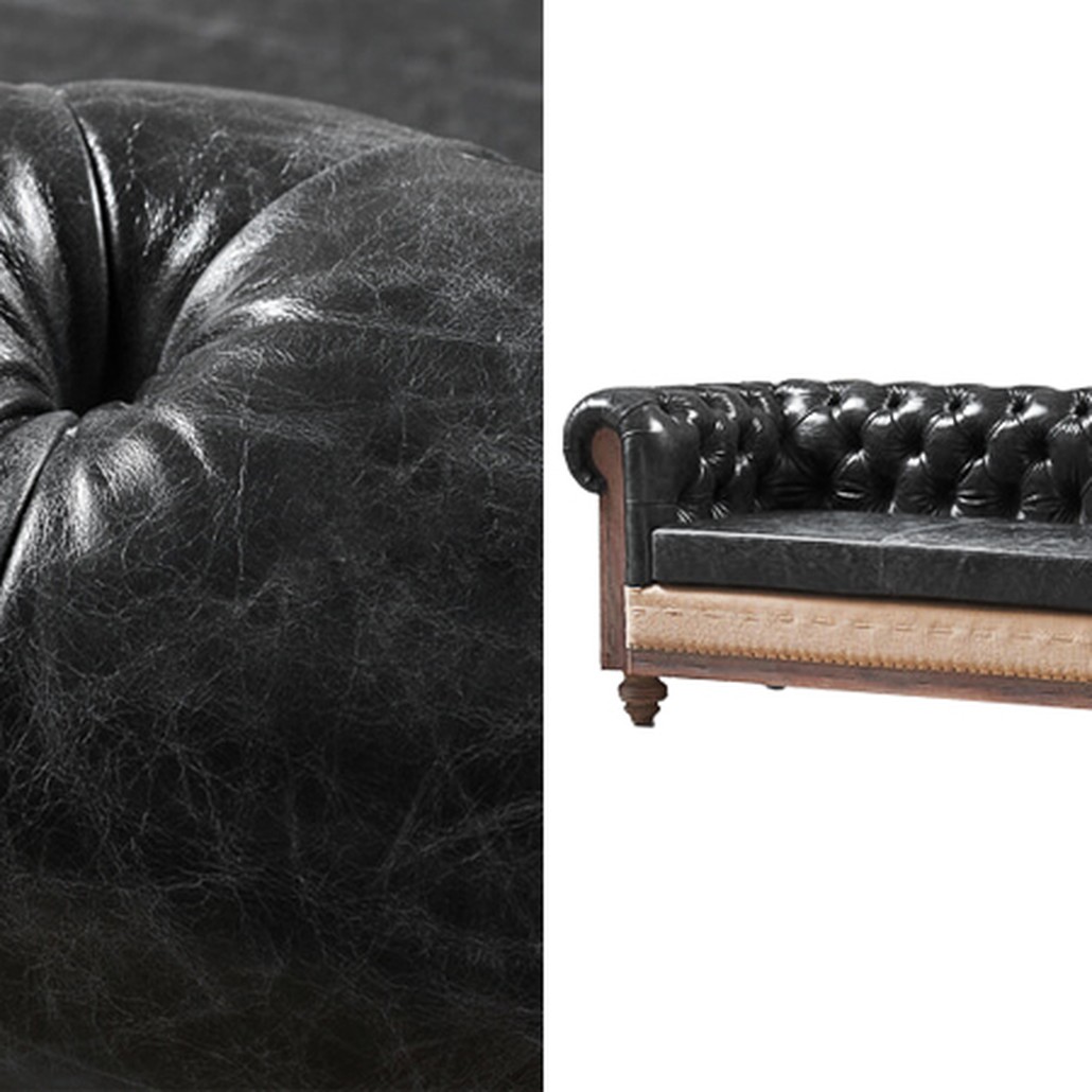 Диван Deconstructed Chesterfield Sofa triple Black leather