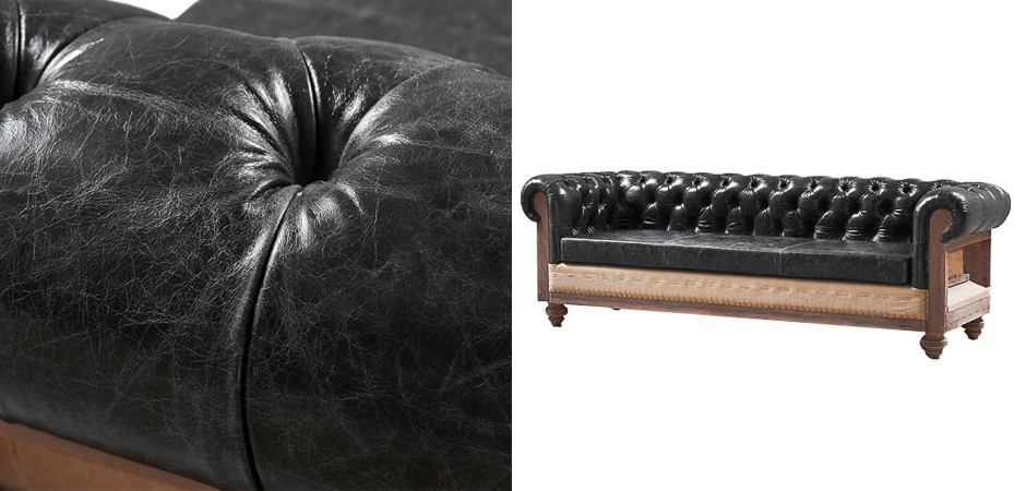 Диван Deconstructed Chesterfield Sofa triple Black leather