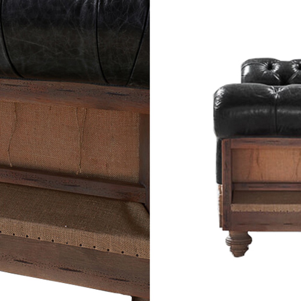 Диван Deconstructed Chesterfield Sofa triple Black leather