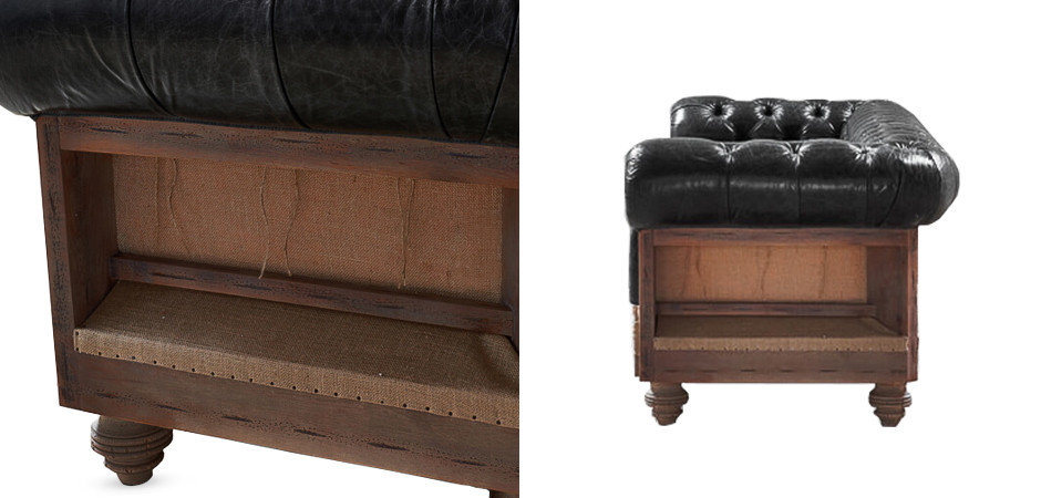 Диван Deconstructed Chesterfield Sofa triple Black leather