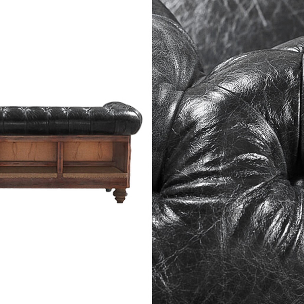 Диван Deconstructed Chesterfield Sofa triple Black leather