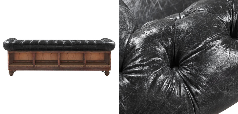 Диван Deconstructed Chesterfield Sofa triple Black leather