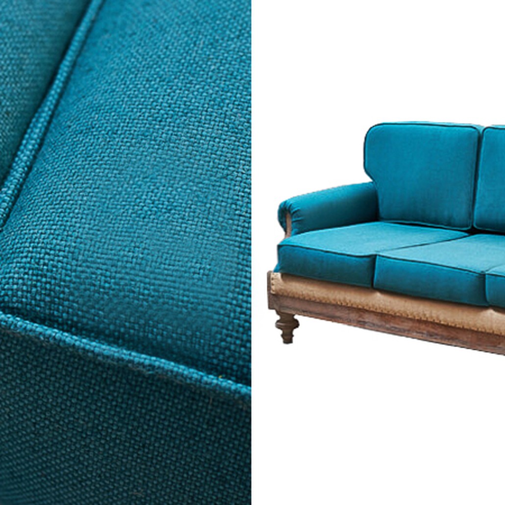 Диван Deconstructed Sofa turquoise Linen triple