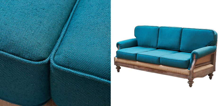 Диван Deconstructed Sofa turquoise Linen triple