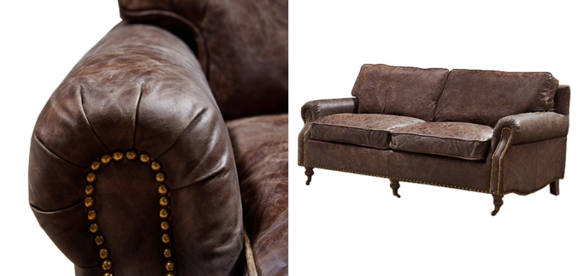 Диван CLASSIC LANCASTER Brown leather double