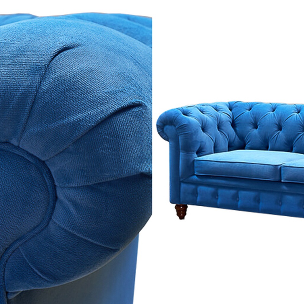 Диван Mini Kensington double blue velor