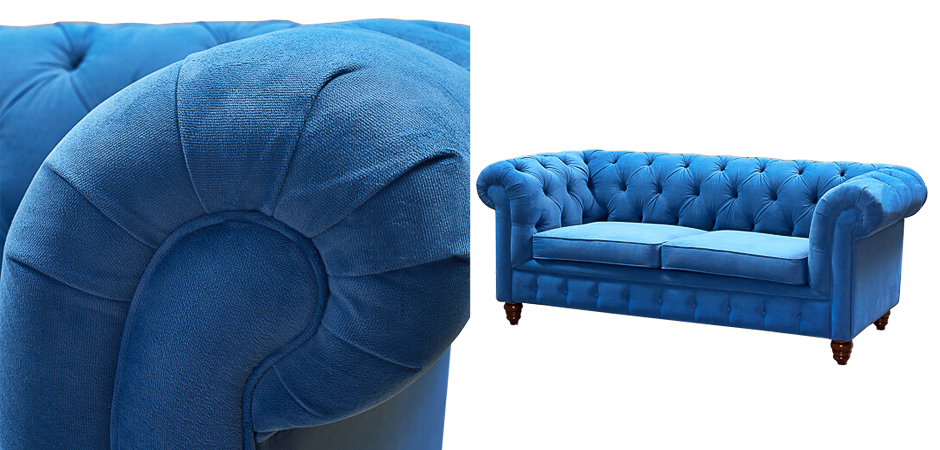 Диван Mini Kensington double blue velor