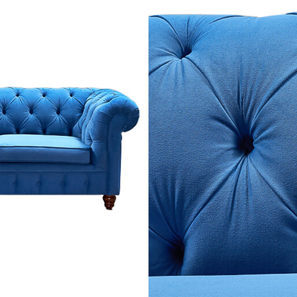 Диван Mini Kensington double blue velor