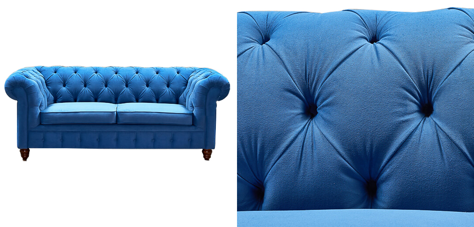 Диван Mini Kensington double blue velor