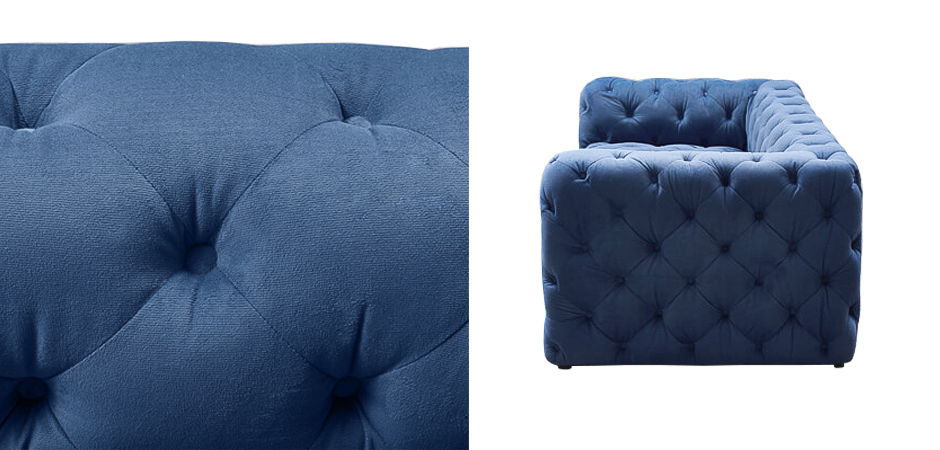 Диван Soho tufted blue velor