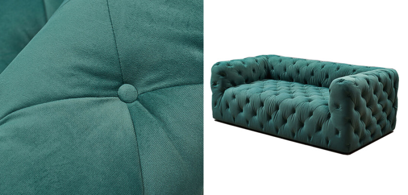 Диван Soho tufted green velor