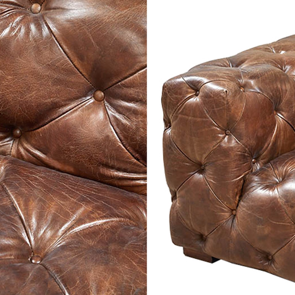 Диван Soho tufted brown vintage leather