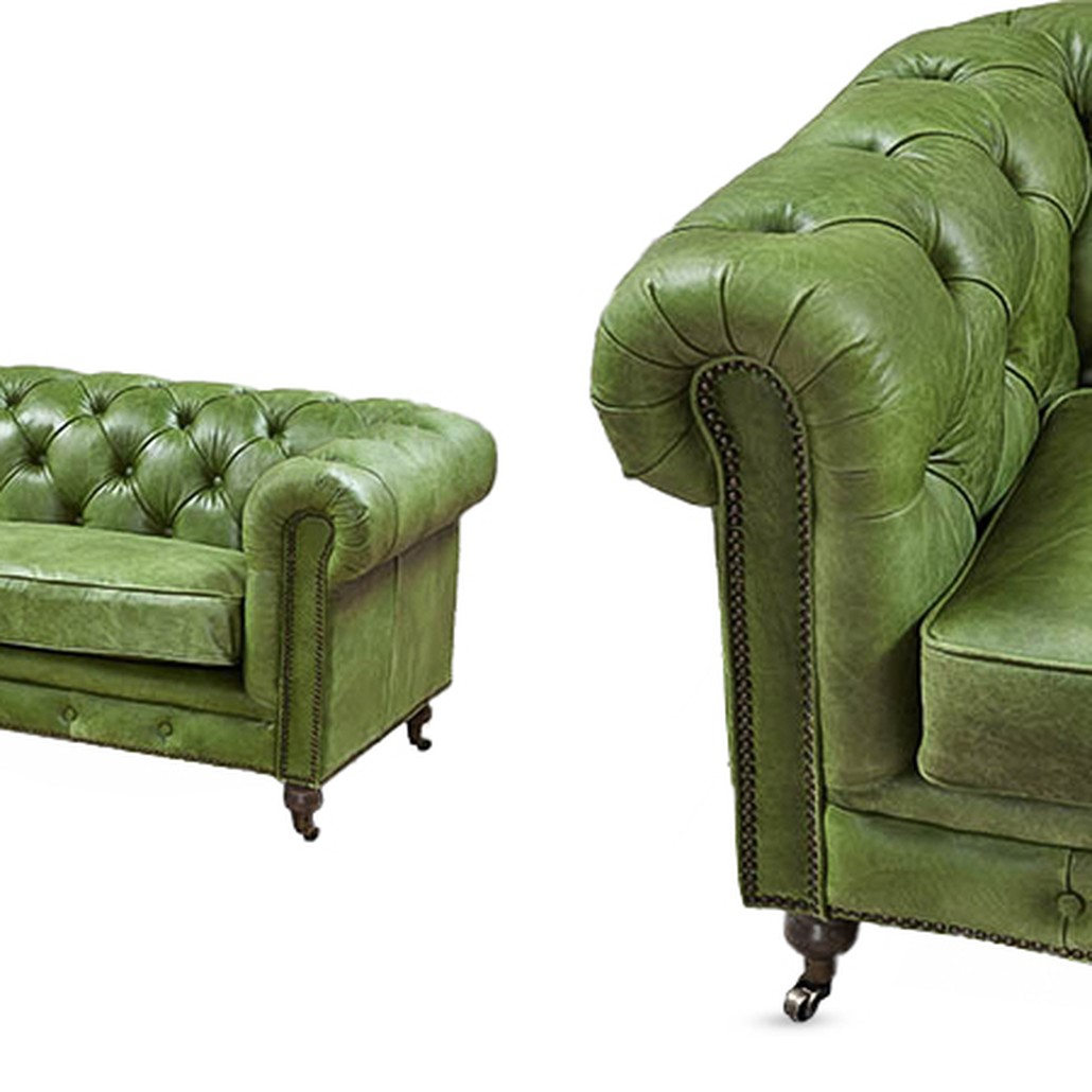 Диван Chesterfield leather Sofa green