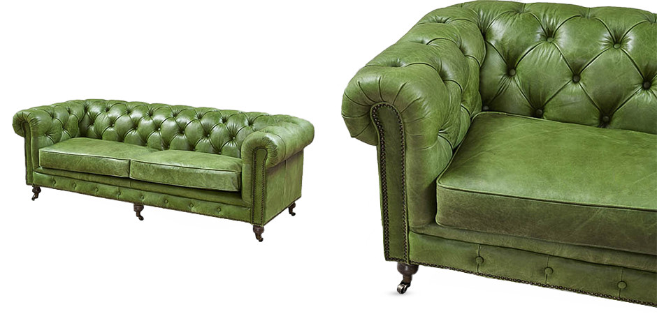 Диван Chesterfield leather Sofa green