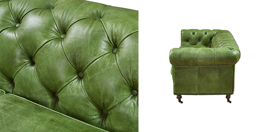 Диван Chesterfield leather Sofa green