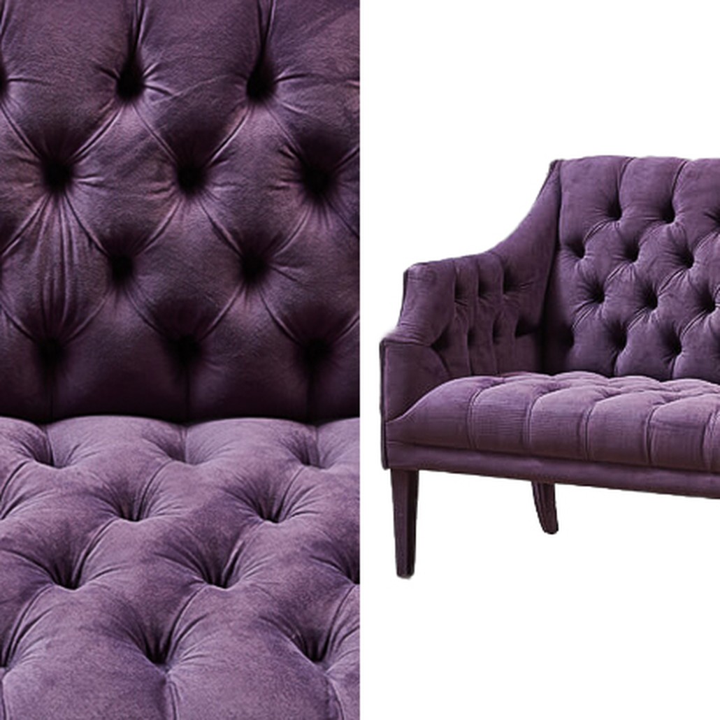 Диван Morton Capitone Sofa лиловый лен