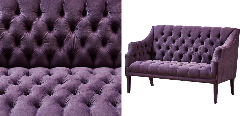 Диван Morton Capitone Sofa лиловый лен