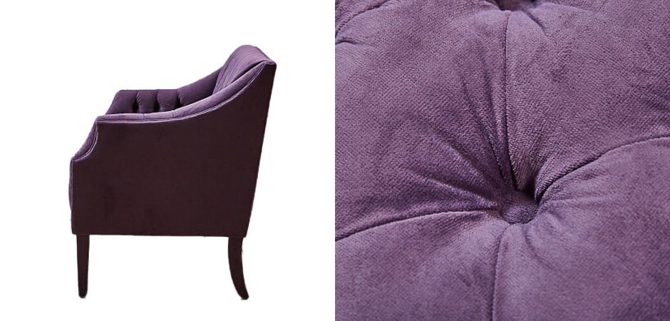 Диван Morton Capitone Sofa лиловый лен