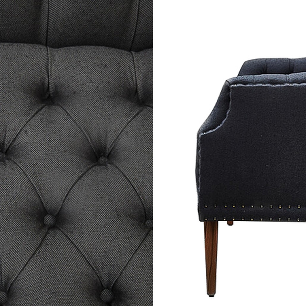 Диван Morton Capitone Sofa темно-серый лен