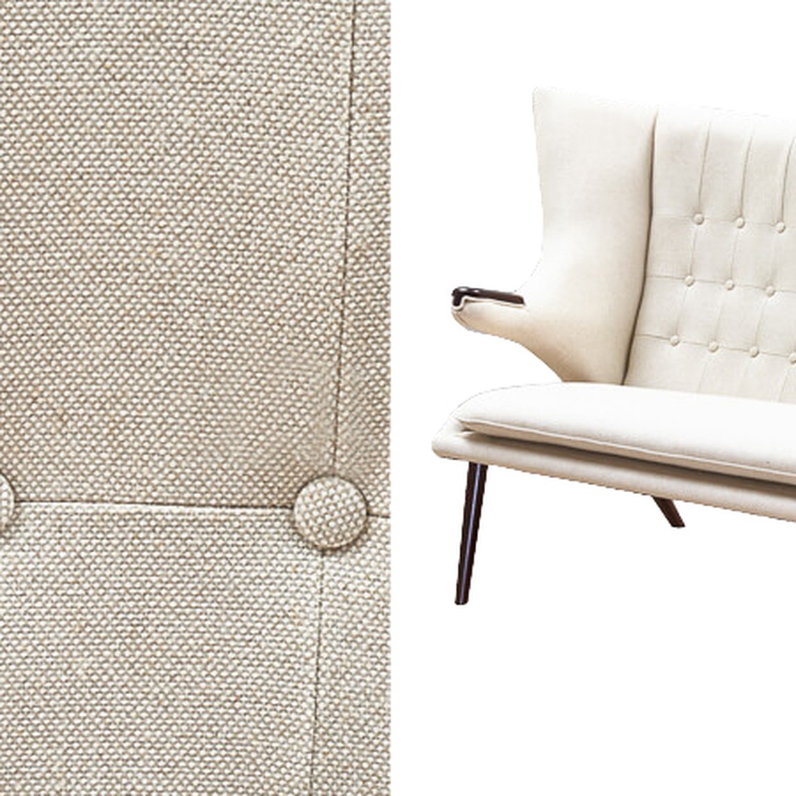Диван Papa Bear Loveseat Ivory Linen