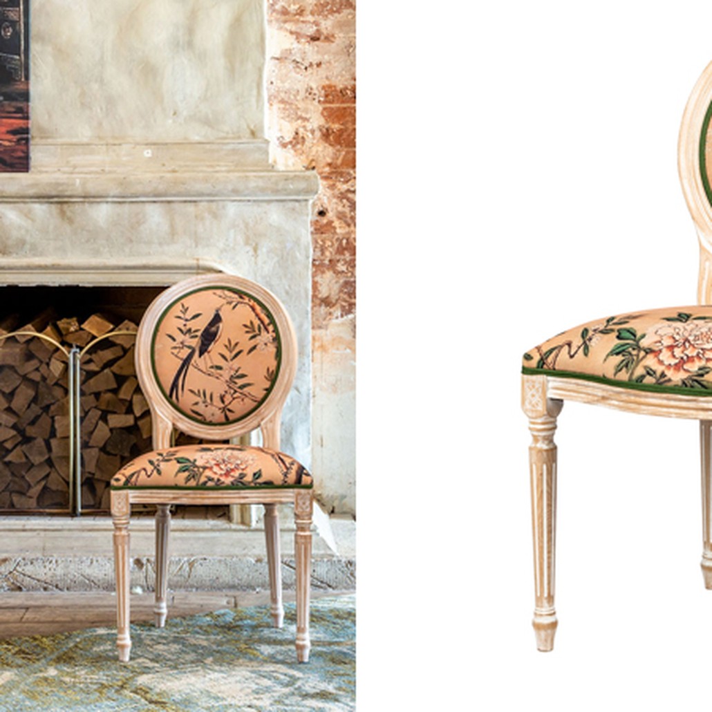 Стул Beige and Green Chinoiserie Stool