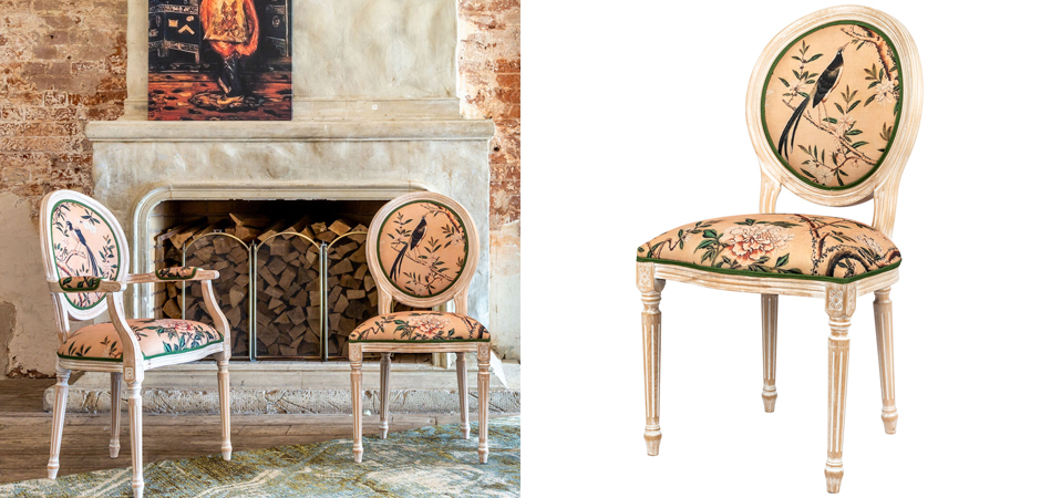 Стул Beige and Green Chinoiserie Stool