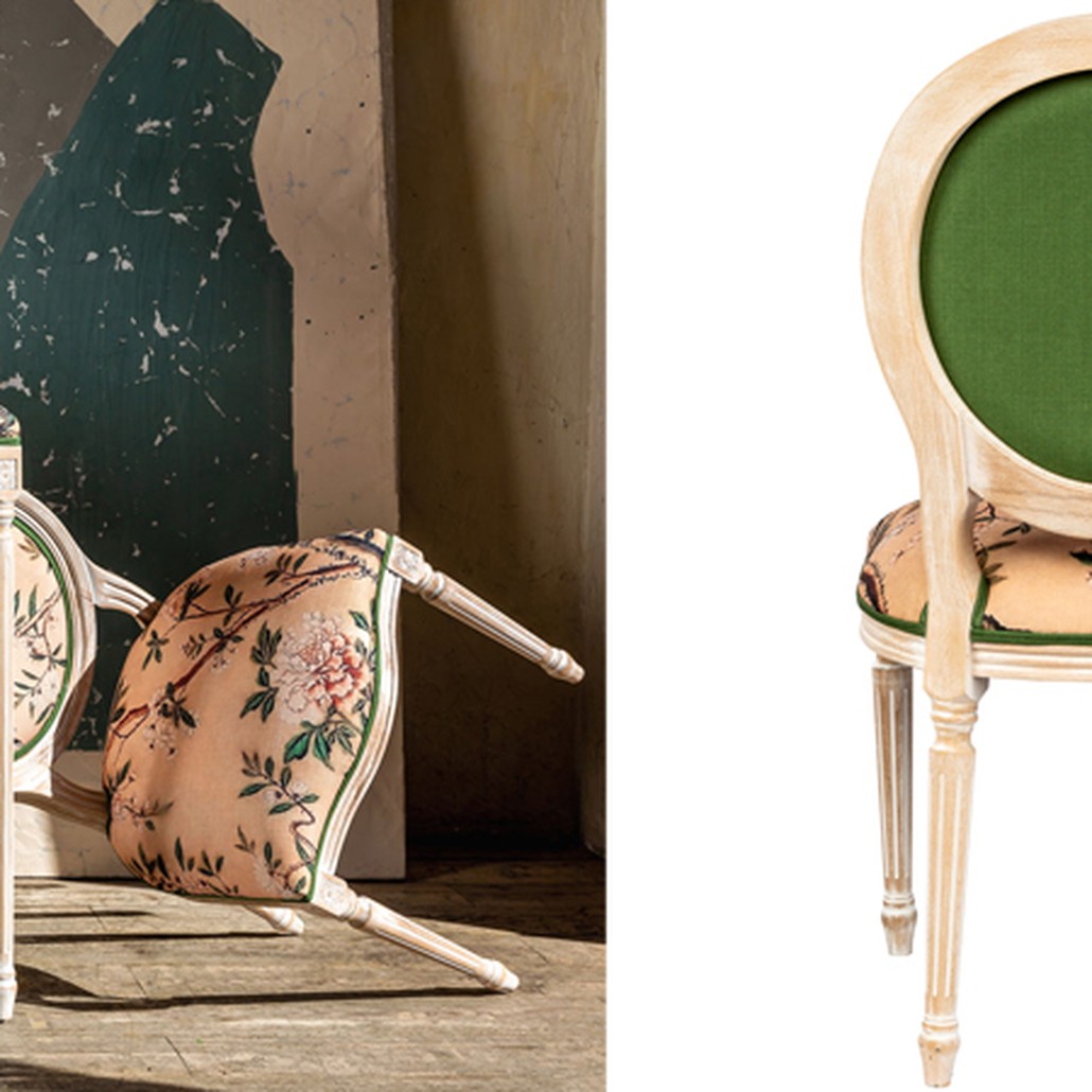 Стул Beige and Green Chinoiserie Stool