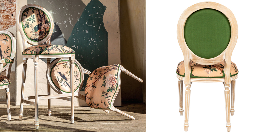 Стул Beige and Green Chinoiserie Stool