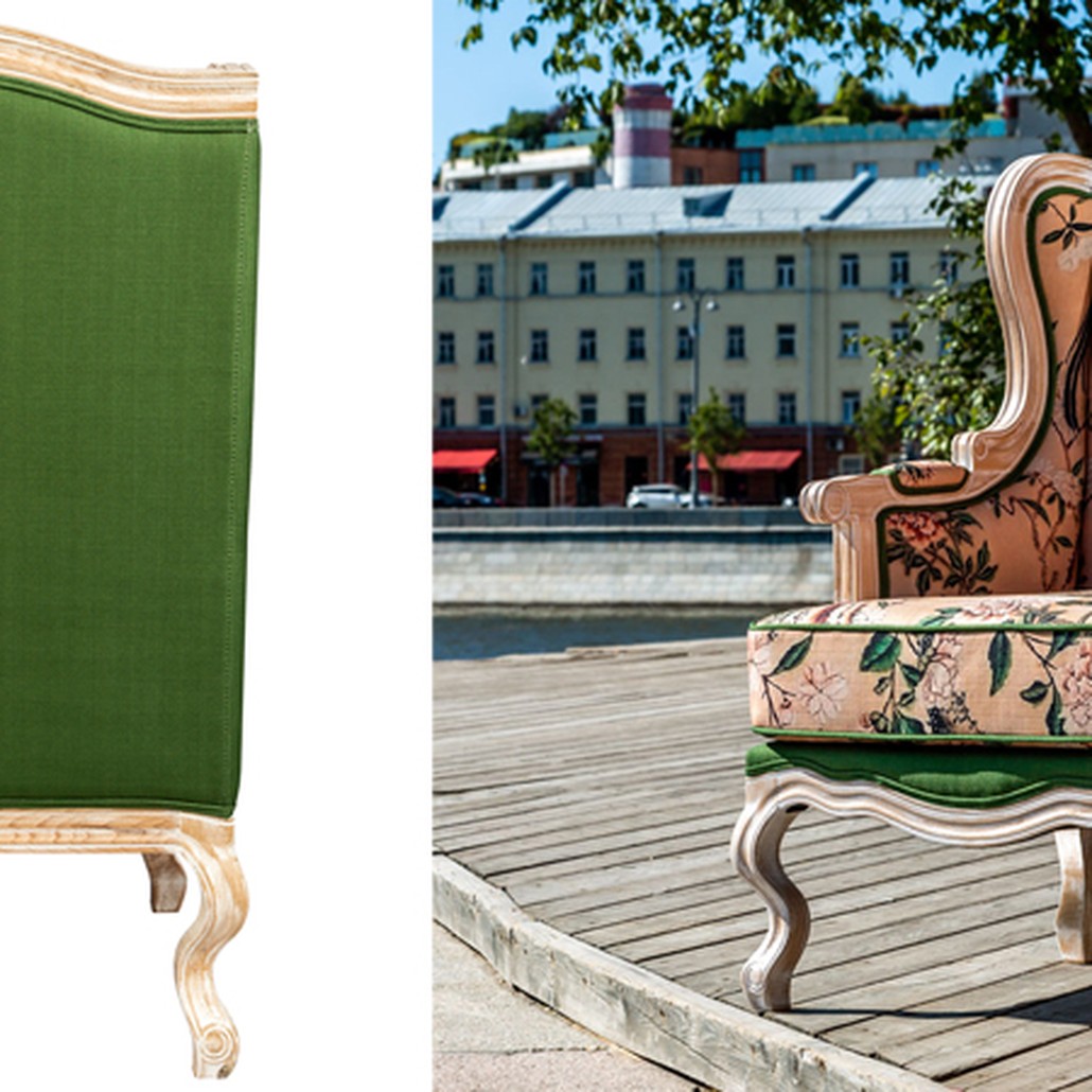 Кресло Beige and Green Chinoiserie Armchair