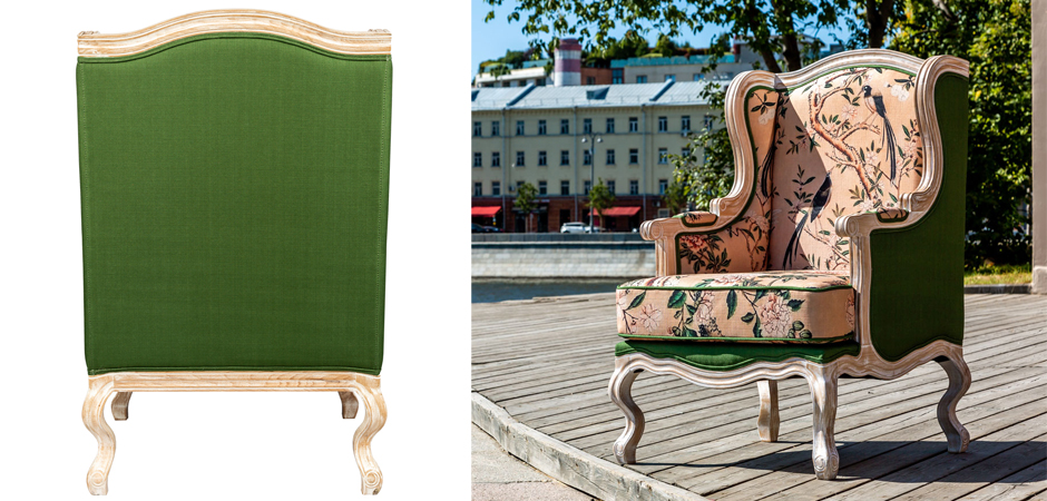 Кресло Beige and Green Chinoiserie Armchair