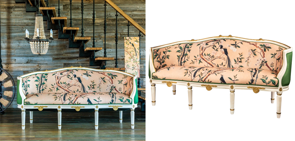 Диван Beige and Green Chinoiserie Sofa