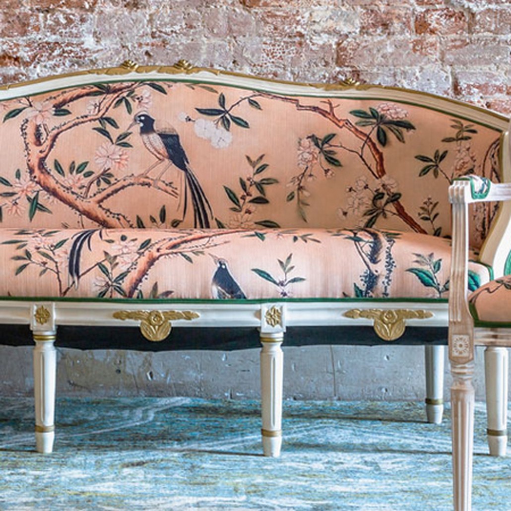 Диван Beige and Green Chinoiserie Sofa