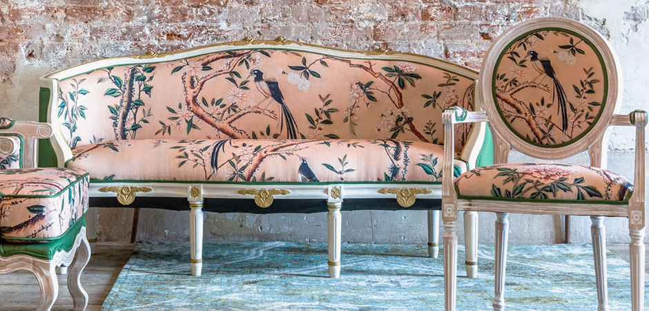 Диван Beige and Green Chinoiserie Sofa