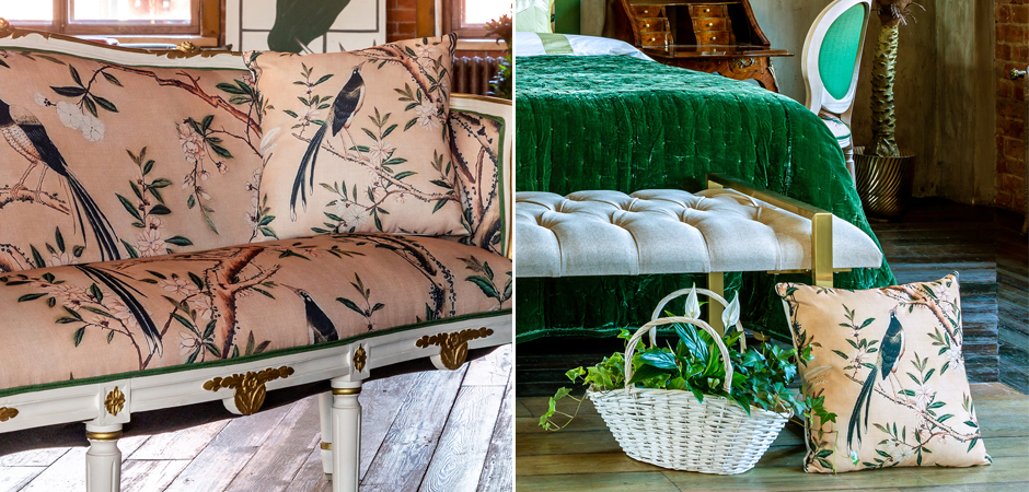 Декоративная подушка Beige and Green Chinoiserie 1