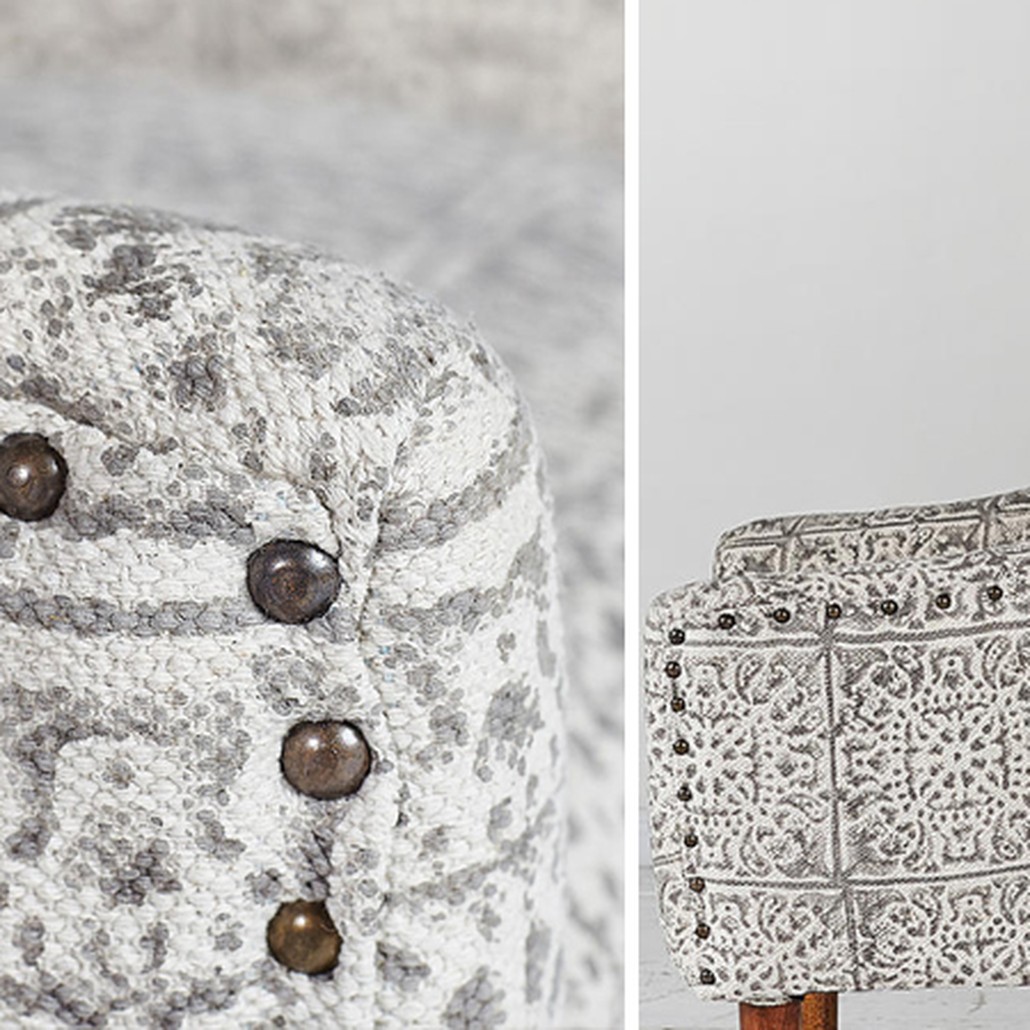 Gray Ornament Armchair Кресло серый орнамент